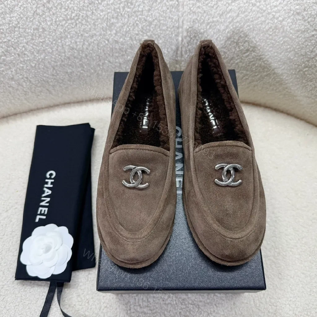 View 7 of Brown Suede Loafers + Suede + Loafer + Designer-inspired emblem + Loafers