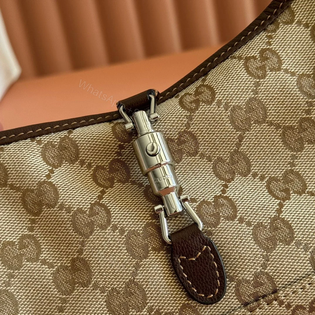 View 8 of GUCCI 25S JACKIE MONOGRAM 27 CM IN LIGHT BROWN CANVAS AND CALFSKIN