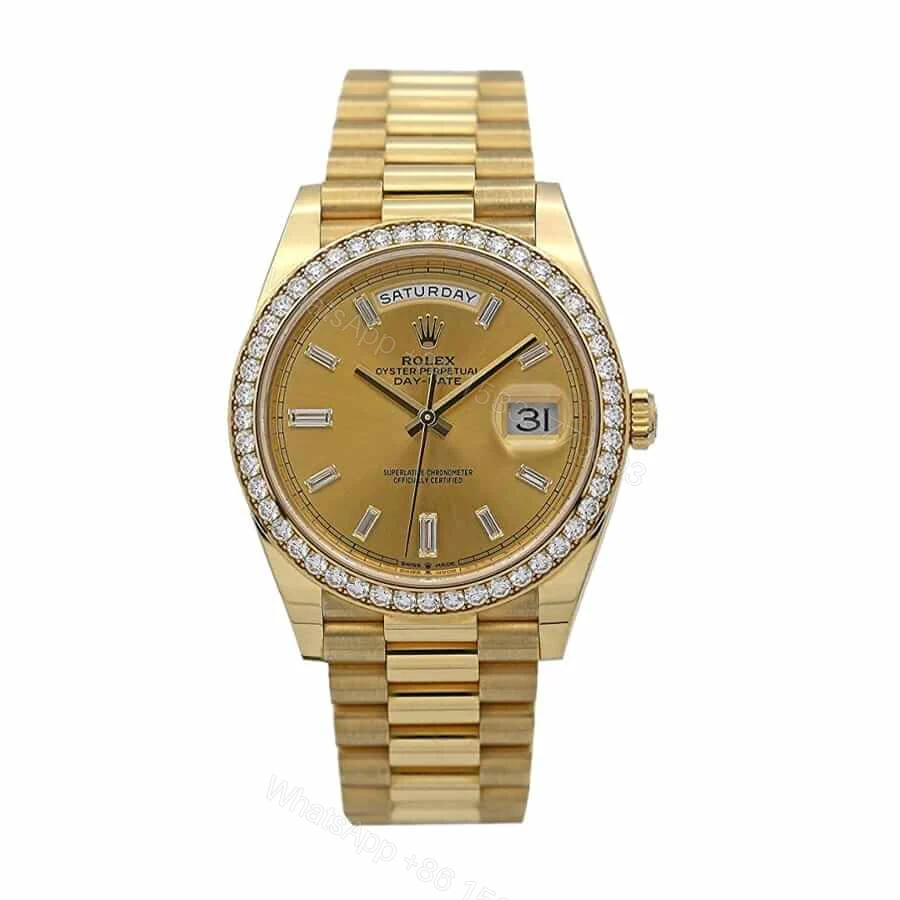 Rolex Day-Date 228348RBR KW Yellow Gold & Diamonds Champagne Dial Replica — view 1