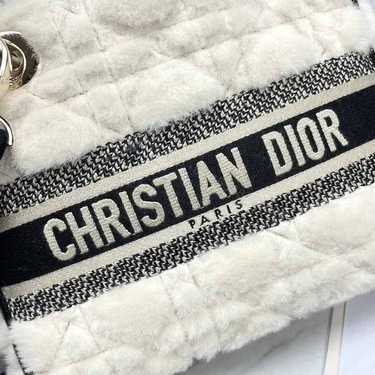 View 3 of Cream Shearling Luxe Bag: Dior-Inspired Iconic Tote
