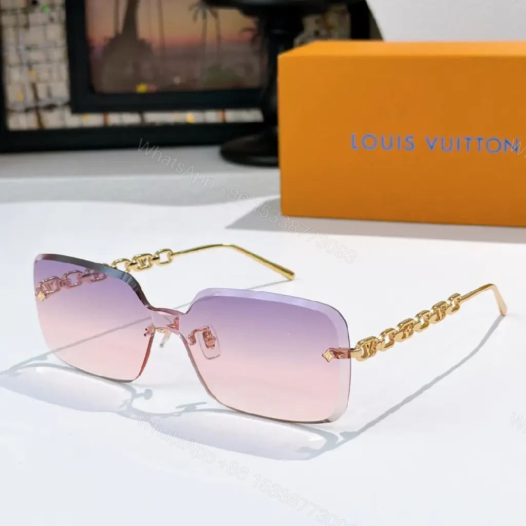 View 8 of Geometric Luxe Sunglasses with Chain Detail - Shield Lenses