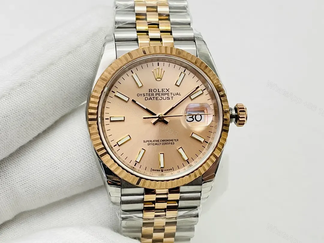 Rolex Datejust 36 Rolesor Everose Fluted Jubilee Pink Dial 116231-0062 — view 1