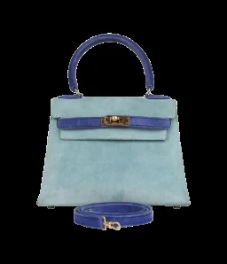 Vintage Hermès Kelly Sellier 20 Bleu Electric and Aqua Doblis Gold Hardware — view 1
