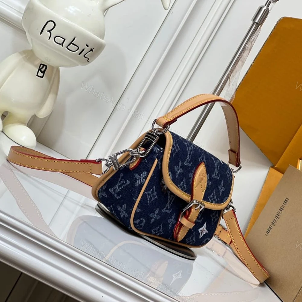 View 3 of Louis Vuitton Nano Diane Blue Denim 19Cm