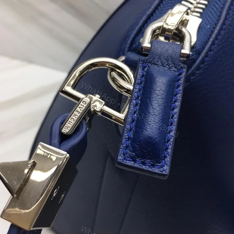 View 4 of Navy Pebbled Leather Structured Carryall â€” Premium, Versatile, Elegant