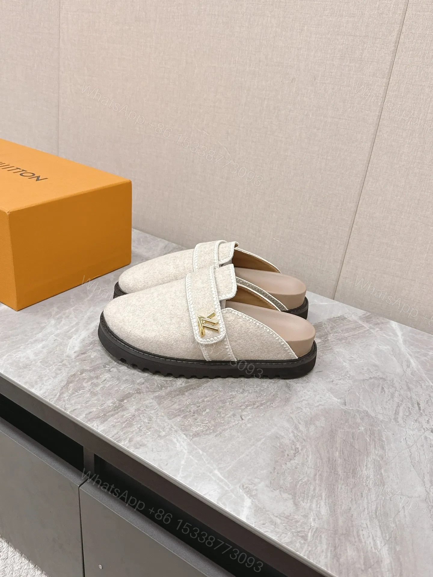 View 5 of LV Women Beige Wool Mules