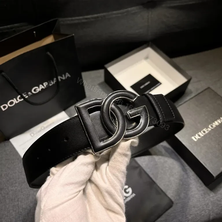 View 7 of Chic Black Leather Belt with Signature Double G Buckle