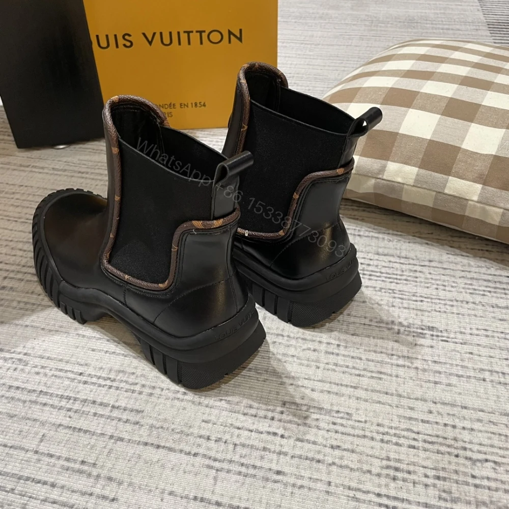 View 3 of LOUIS VUITTON RUBY FLAT ANKLE BOOTS BLACK 1AB0FO