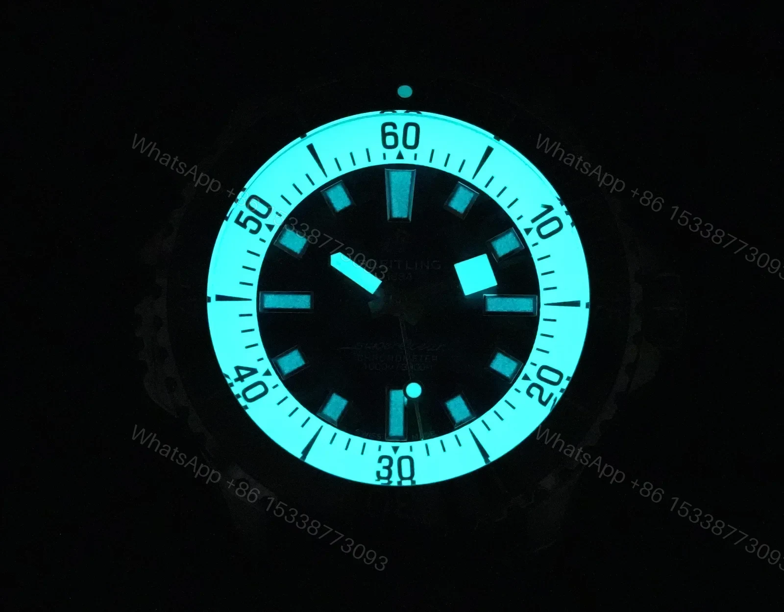 View 9 of Breitling Superocean Blue Camouflage Replica 46MM Premium Black Rubber Strap Diver Edition RG-BREITLING-SUPEROCEAN-BLUE-CAMO-46