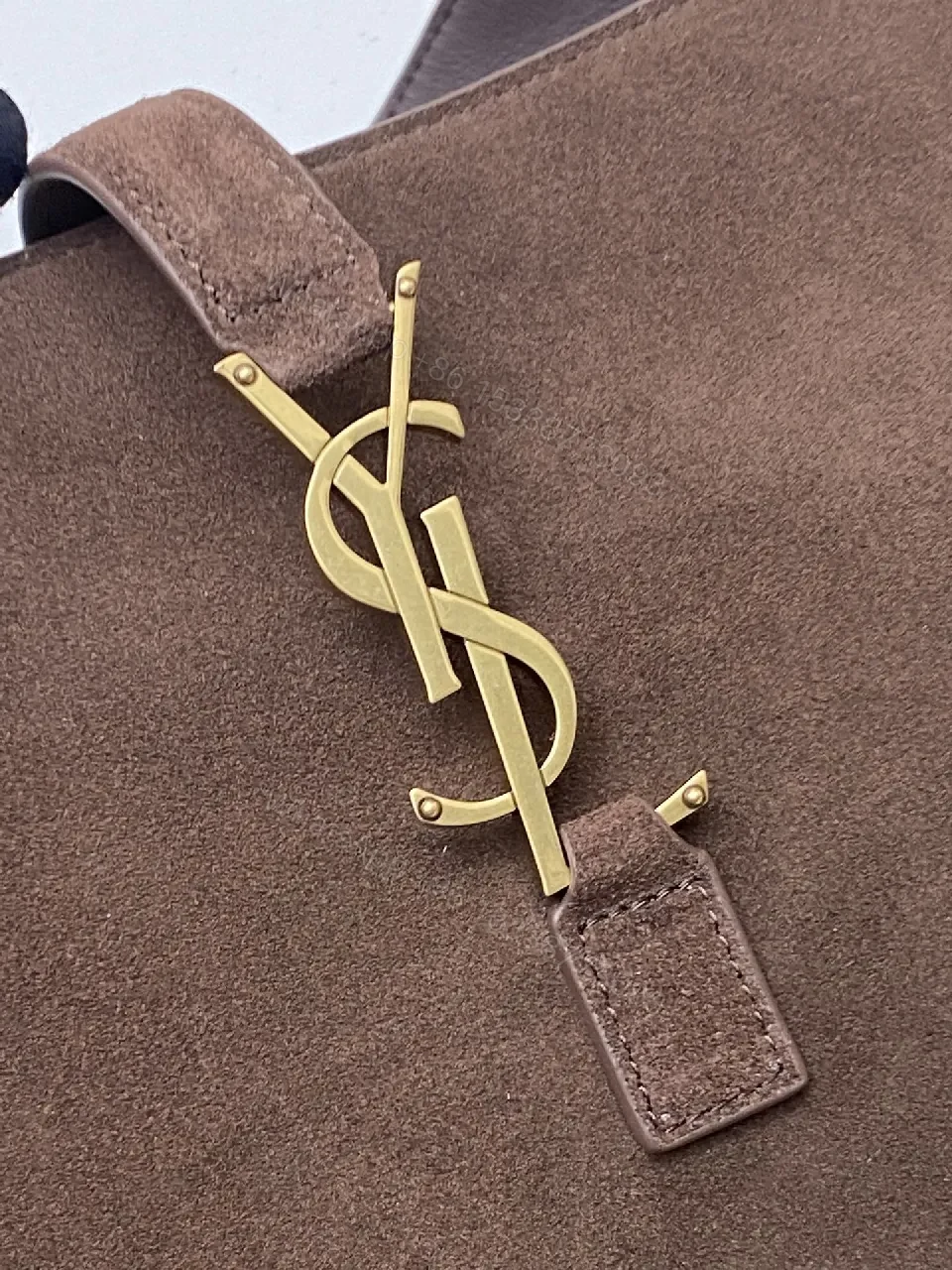 View 6 of Chocolate Suede Tote – Luxe Everyday Carry with Gold Charm
