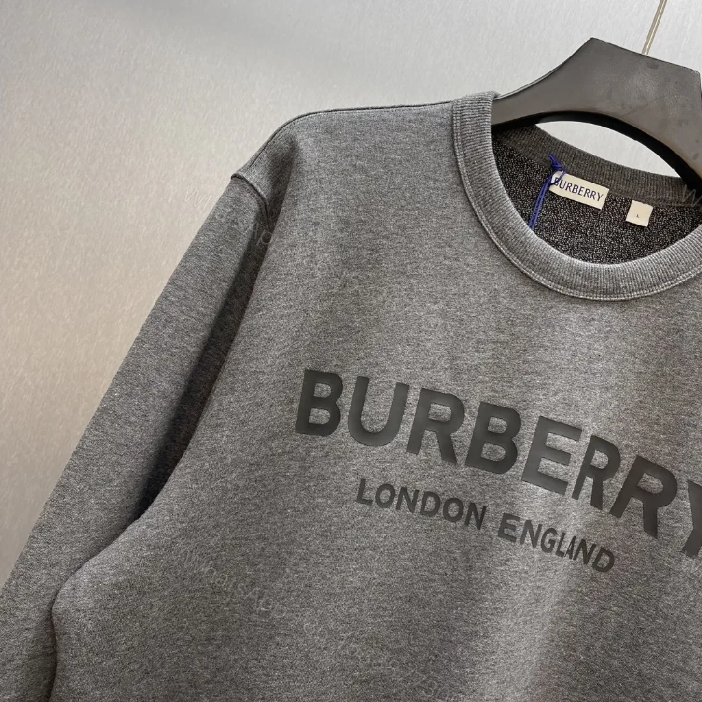 View 10 of Gray fleece crewneck - London logo luxury sweatshirt