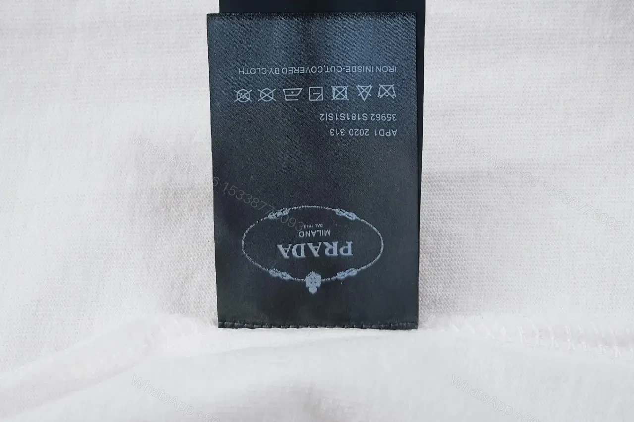 View 8 of White Cotton Minimalist Graphic Tee with Pearlescent Accent