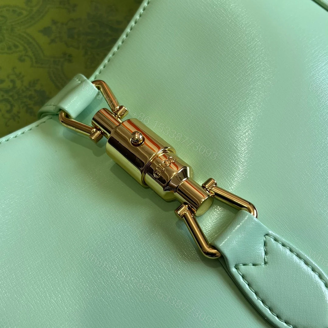 View 7 of GG JACKIE SMALL 28 SHOULDER BAG IN LIGHT GREEN CALFSKIN