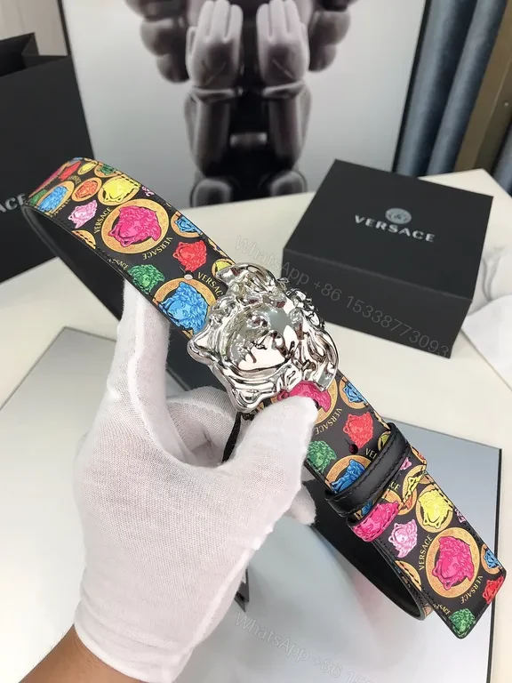 View 3 of Statement Colorway Belt: Verace Lion Buckle Luxury Belt