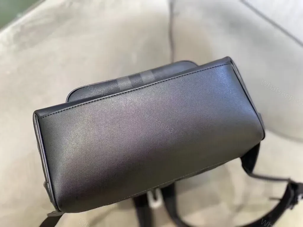 View 3 of Midnight Plaid Leather Mini Backpack - Luxury Everyday Carry
