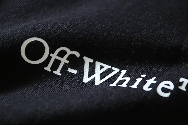 View 3 of White Cotton Oversized Tee with Off-White Logo Short Sleeve T-Shirt