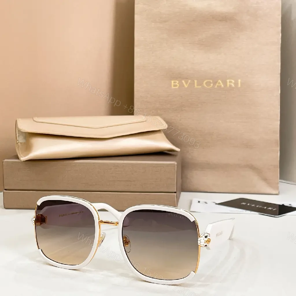 View 10 of Pink Oversized Sunglasses • Pale Pink Frame • Aviator-Style Square Lenses • Gradient Brown Lenses • BVLGARI Details