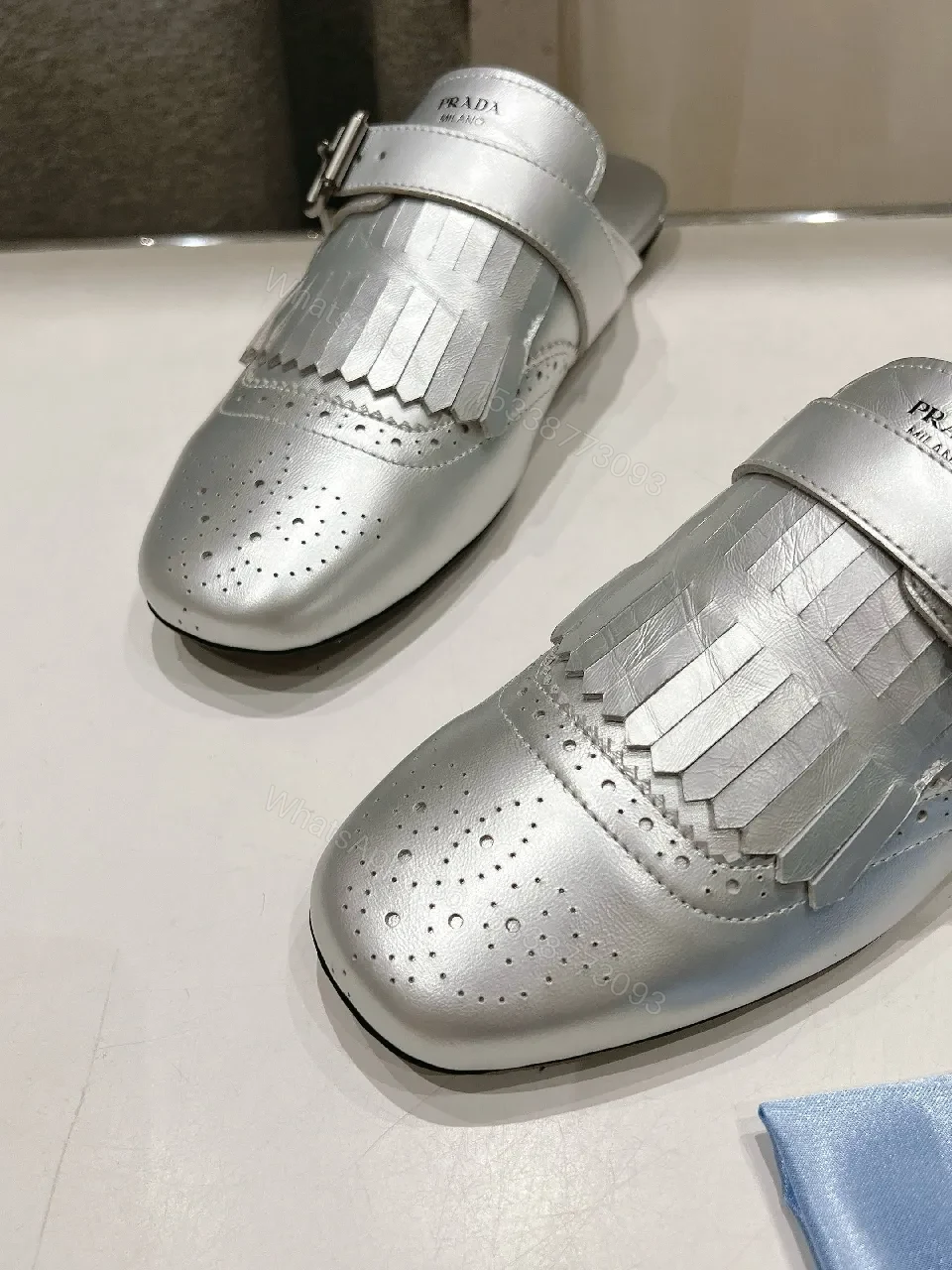 View 4 of Metallic Fringe Slip-Ons: Modern Glam Comfort Shoes
