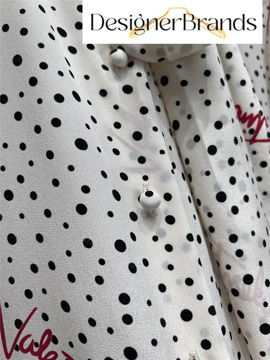 View 6 of Valentino Plus De Pois Crepe De Chine Bubble Shirt