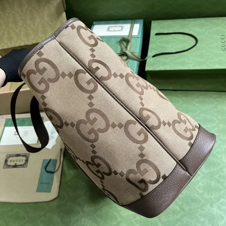 View 7 of G GG Tote: Classic Canvas + Leather, Web Stripe, Everyday Luxury