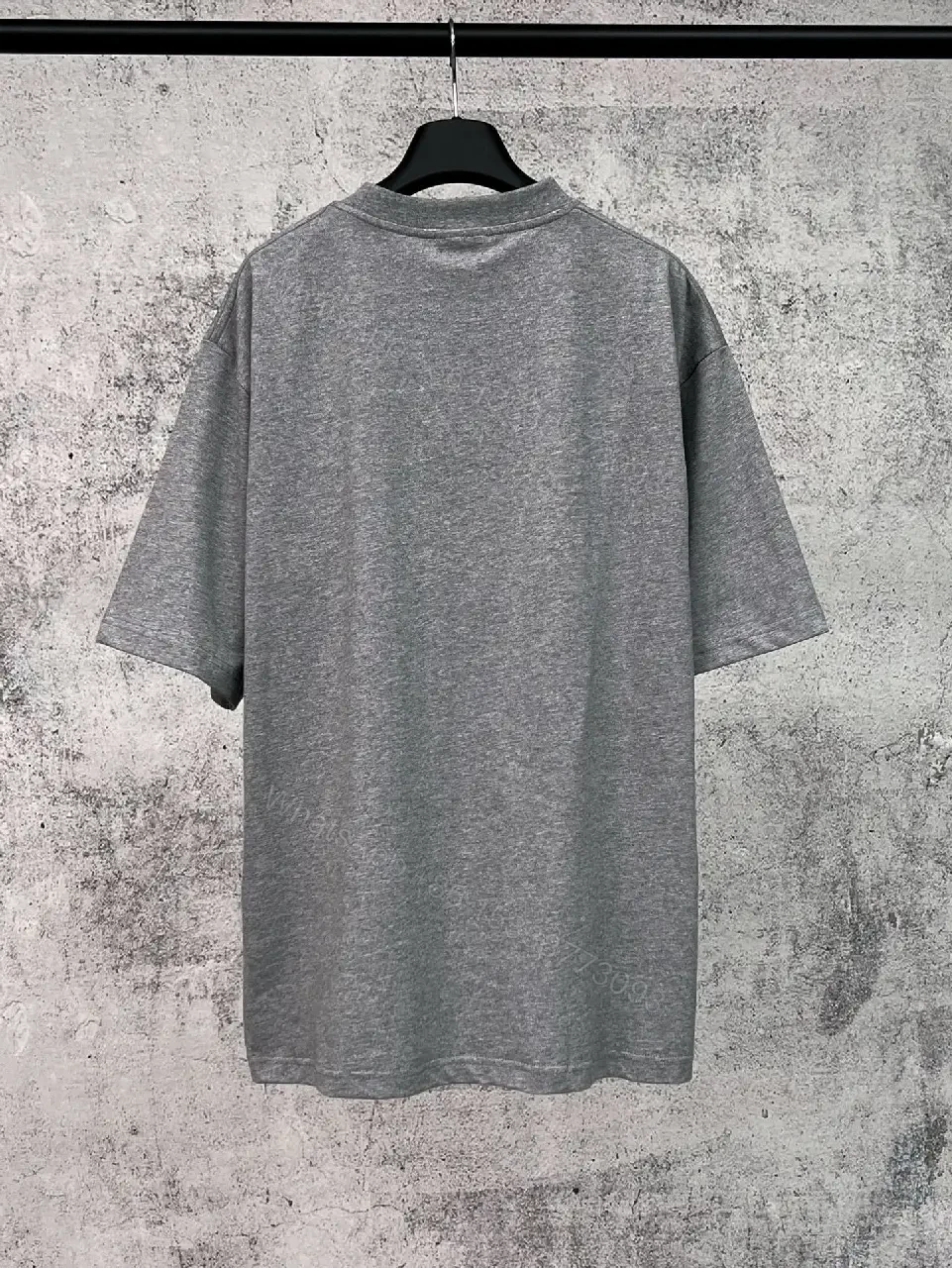 View 7 of Grey Cotton Crest Tee - Vintage Crest, Relaxed Fit, Premium Texture