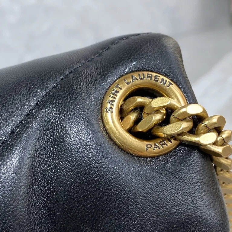 View 3 of Chic Quilted Leather Bag â€” YSL-Inspired, Gold Hardware, Crossbody