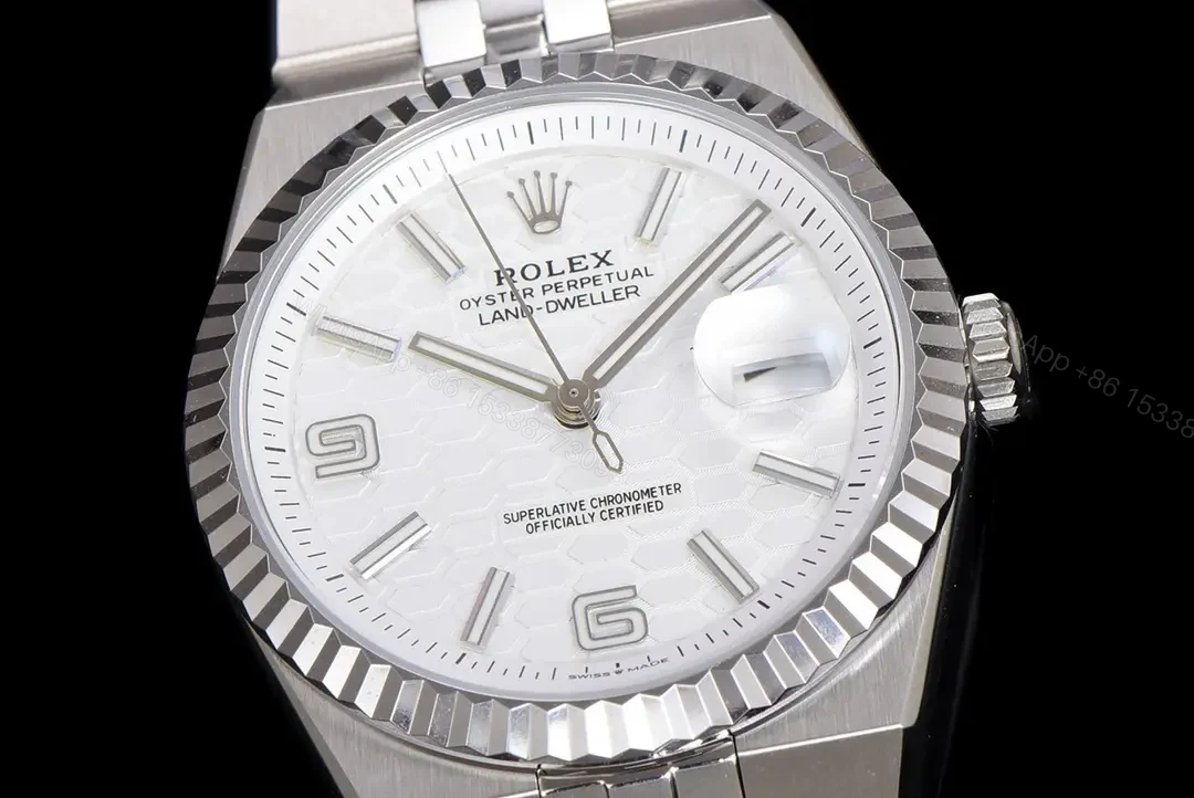 View 5 of Rolex Land-Dweller 36 Oystersteel – White Gold White Dial Flat Jubilee 127334-0001