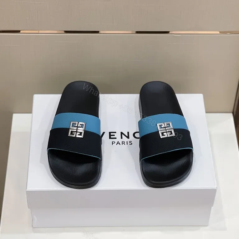 View 3 of Two-Tone Textured Slide with Signature Hardware â€” Elevated Comfort