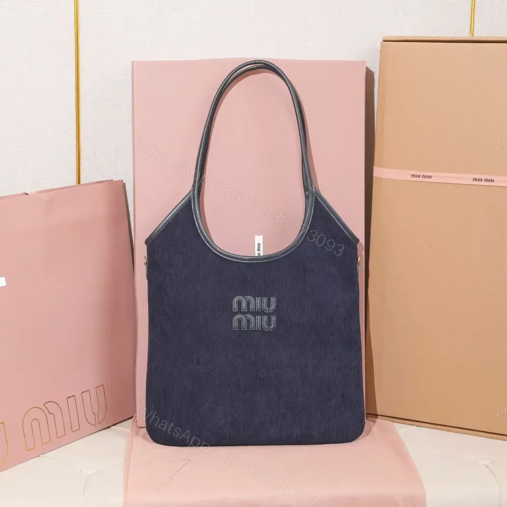 高仿miumiu繆繆*IVY系列5BG231限定款Tote包海軍藍免檢版 — view 1