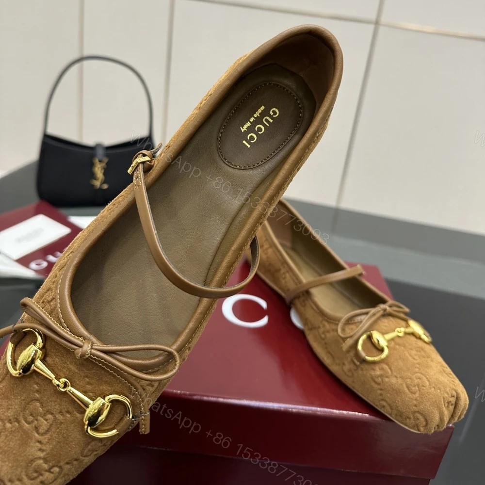 View 4 of GUCCI WOMEN’S HORSEBIT BALLET FLAT BROWN 814413 AAEEN 2808