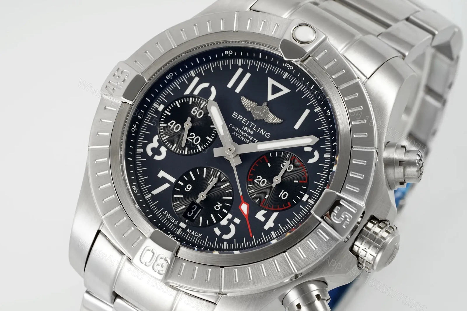 View 3 of Breitling Avenger B01 Chronograph 45 Stainless Steel Anthracite Bracelet AB01821A1B1A1