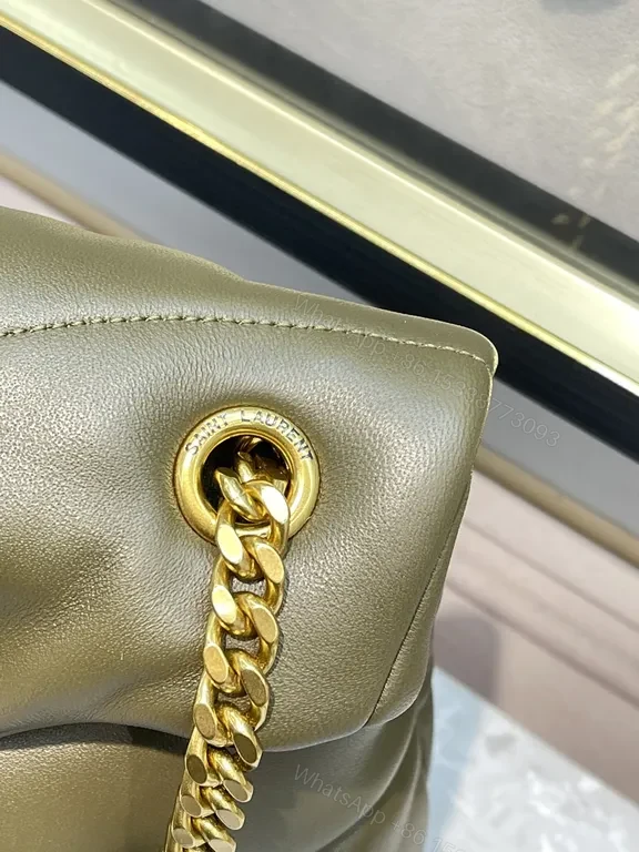 View 8 of Structured Chic YSL-Accent Quilted Leather Shoulder Bag