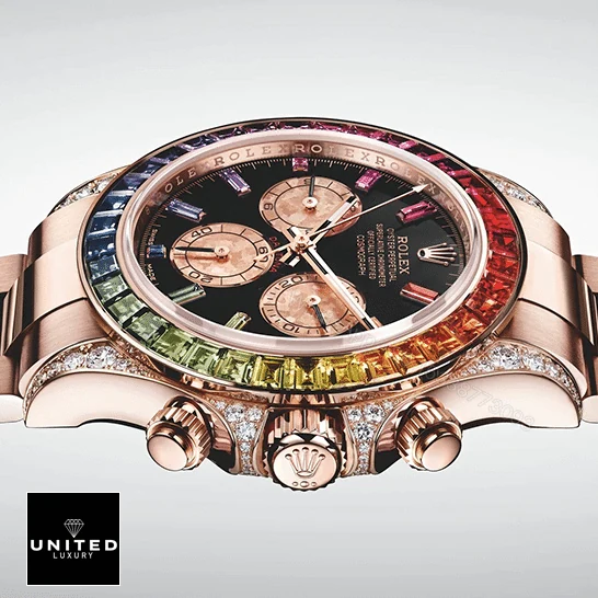 View 6 of Rolex Daytona Cosmograph 116519 Rainbow & Black Dial Replica