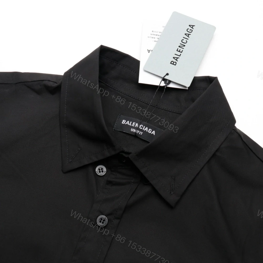 View 3 of 高仿Balenciaga*SS23系列719874壓膠塗層LOGO襯衫黑色
