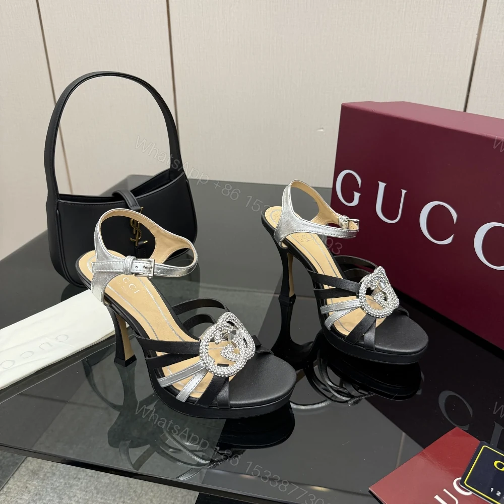 View 4 of Gucci Women Pump With Crystal Interlocking G Black