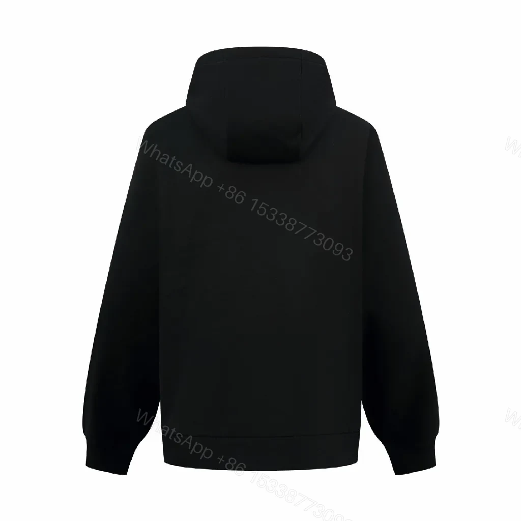View 9 of Black Logo Hoodie: Subtle Luxe Graphic Comfort