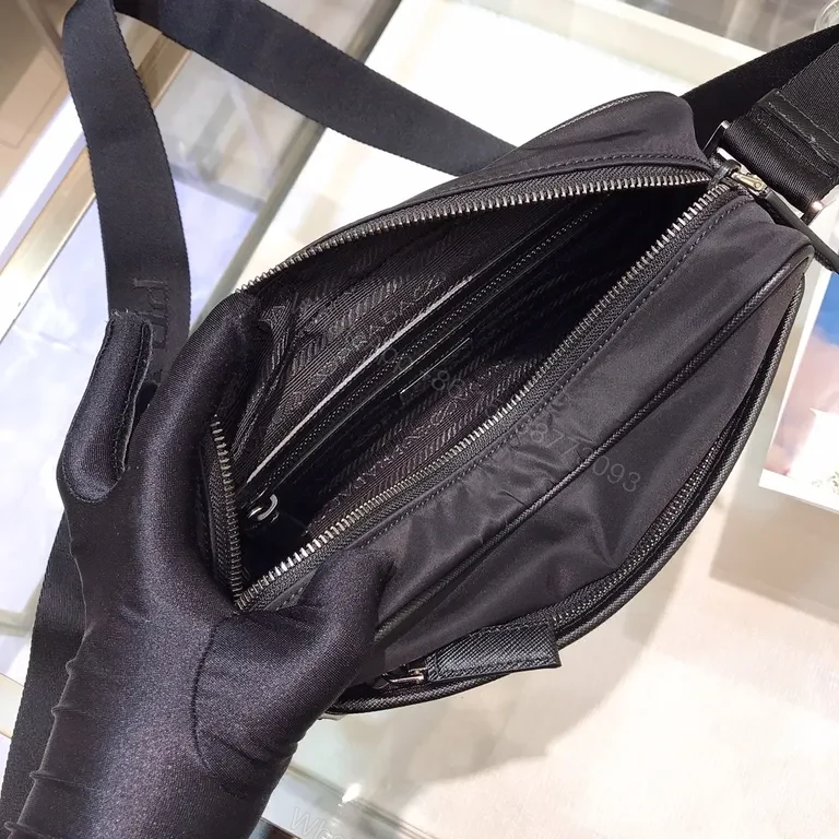 View 8 of Structured Black Crossbody: Luxury Nylon, Prada-Style, Compact, Everyday Carry