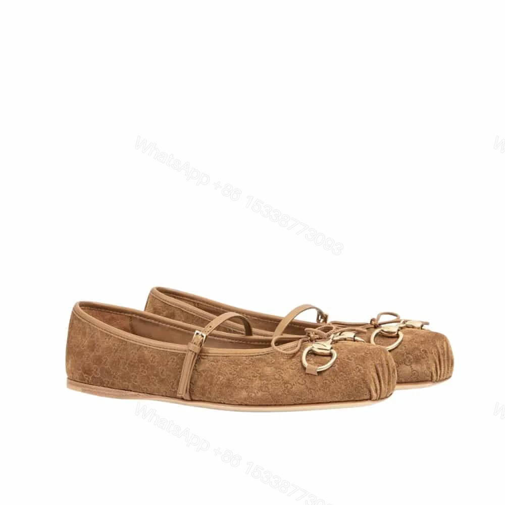 View 7 of GUCCI WOMEN’S HORSEBIT BALLET FLAT BROWN 814413 AAEEN 2808
