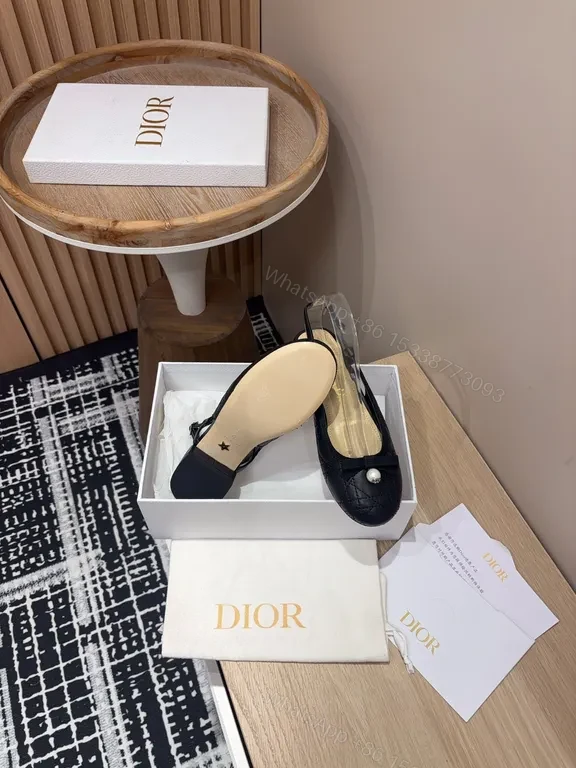 View 6 of Elegant Pearl-Detail Quilted Slingback Heels â€“ Dior-Inspired Luxe Footwear