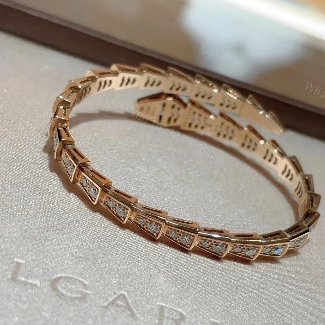 View 5 of Bvlgari Serpenti Viper Pave Diamond Bracelet 18K Rose Gold