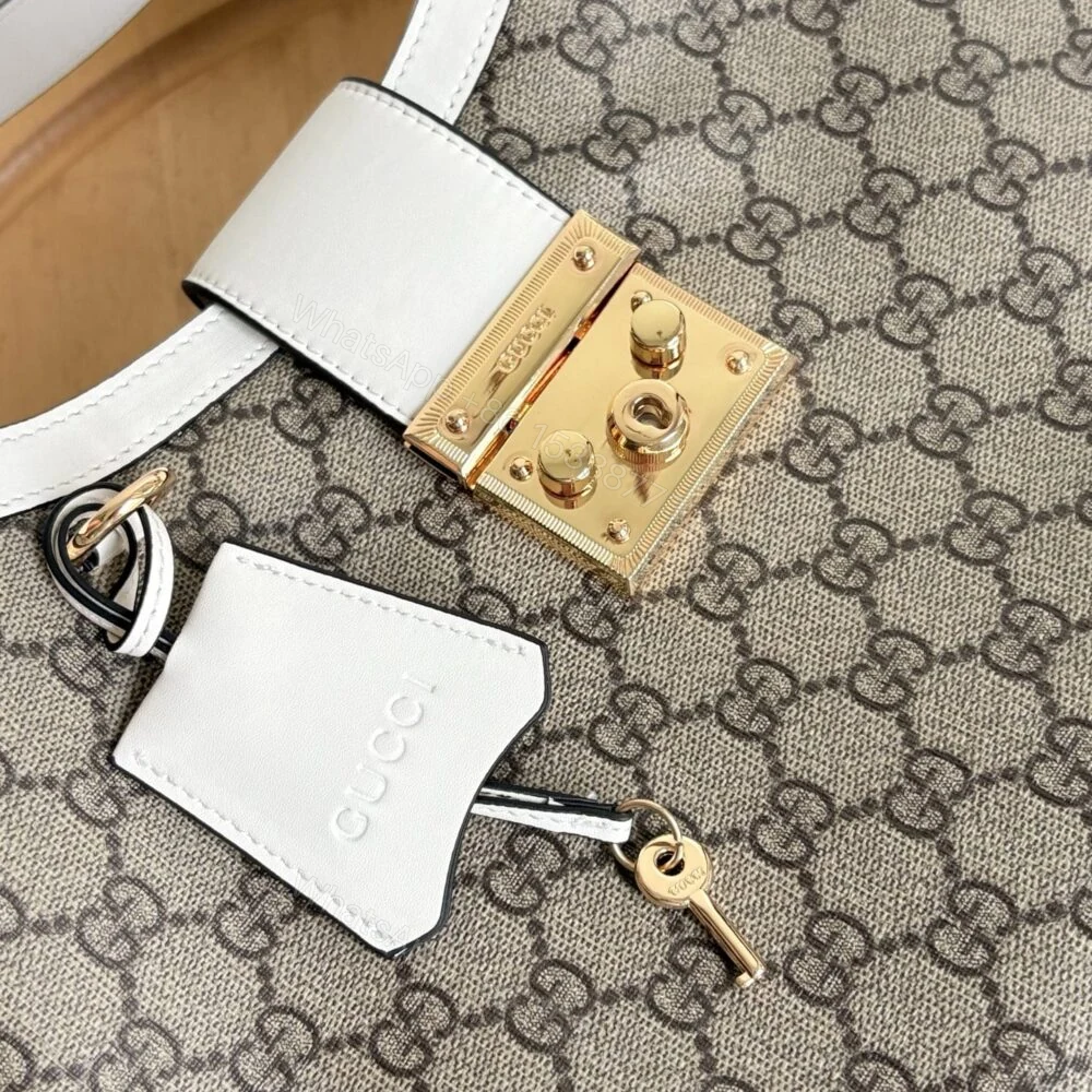 View 7 of Gucci Padlock GG Medium Shoulder Bag White 29Cm 795113 KHNKG 9761