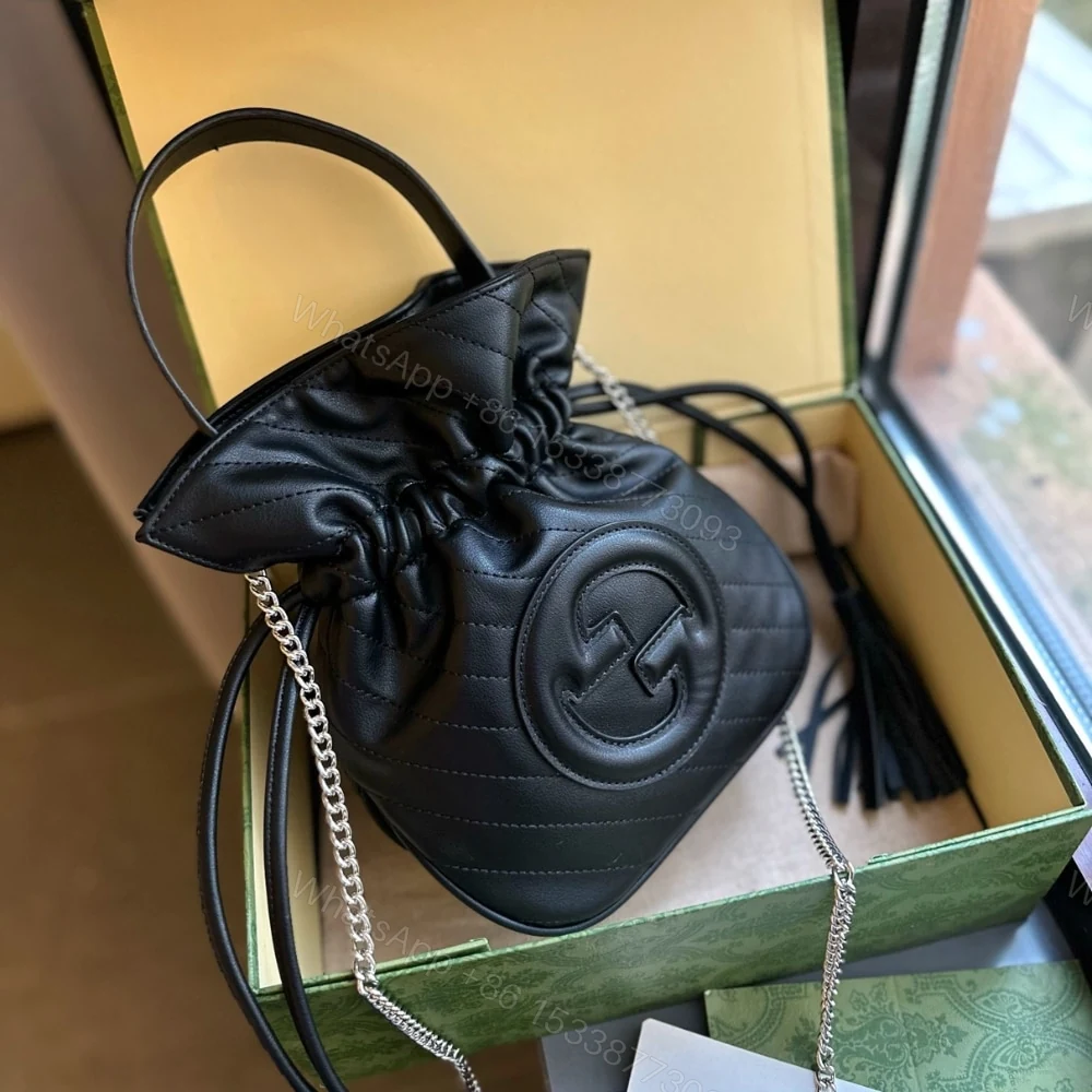 View 2 of Gucci Blondie Mini Bucket Bag Black 19Cm
