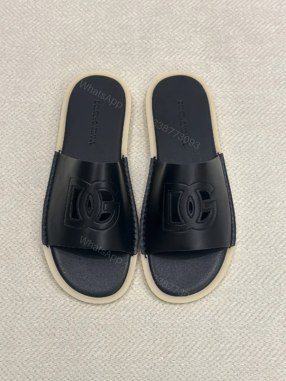 View 5 of Lux Black Slip-Ons: Minimalist Comfort Slides
