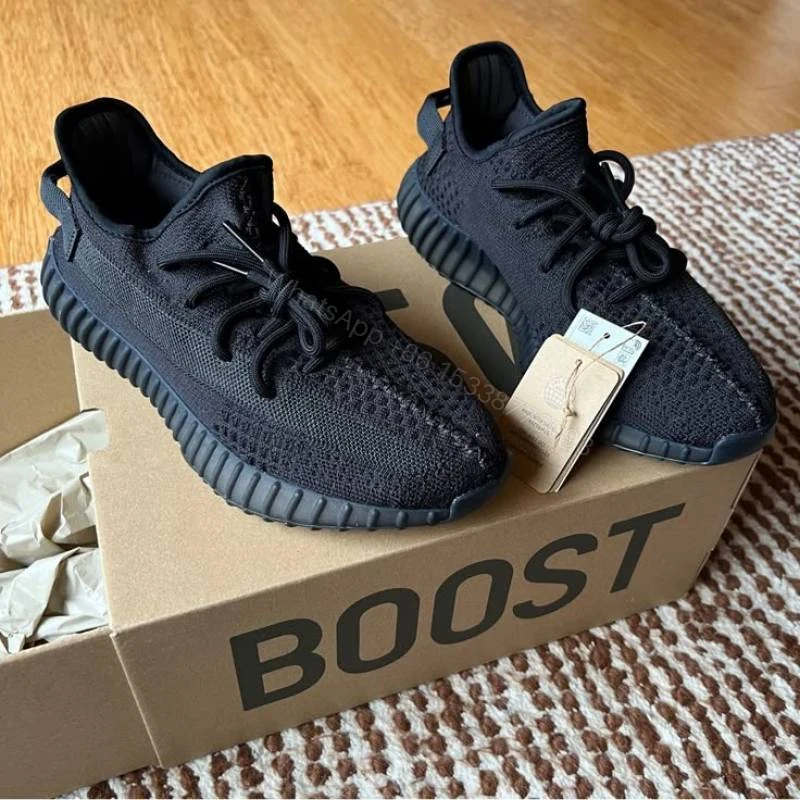View 2 of First Copy Adidas Yeezy Boost 350 V2 Black Red Men’s Sneakers