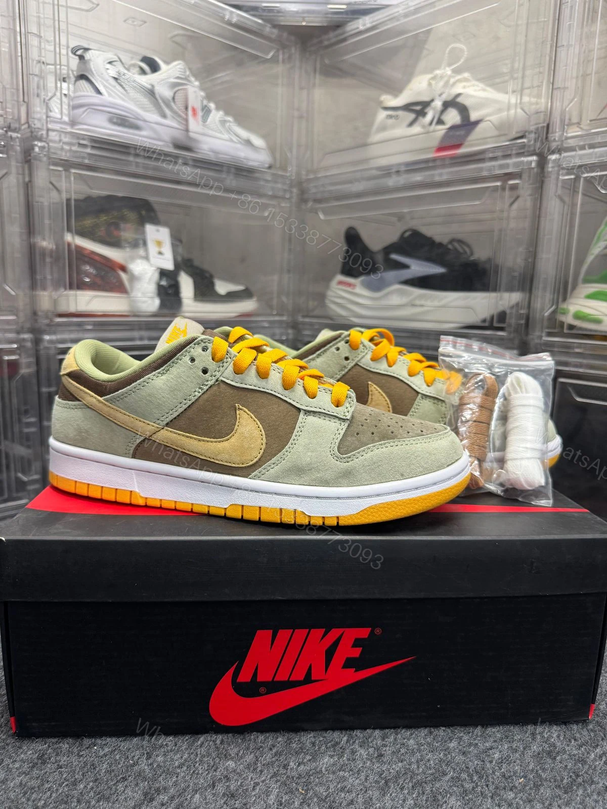 View 3 of FIRST COPY NIKE SB DUNK LOW SE “DUSTY OLIVE” SNEAKERS