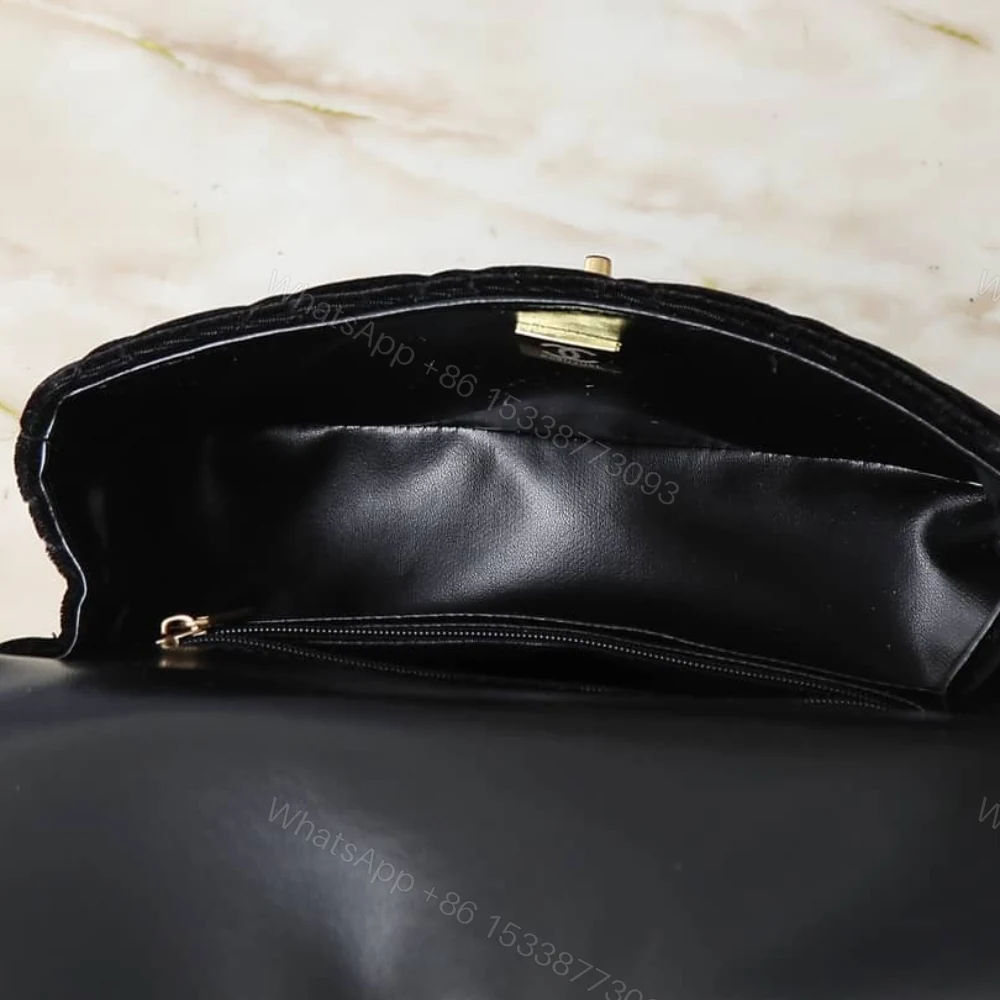 View 10 of Chanel Mini Flap Bag With Top Handle Velvet Silk And Gold Tone Metal Black 20Cm As5875 B22481 94305
