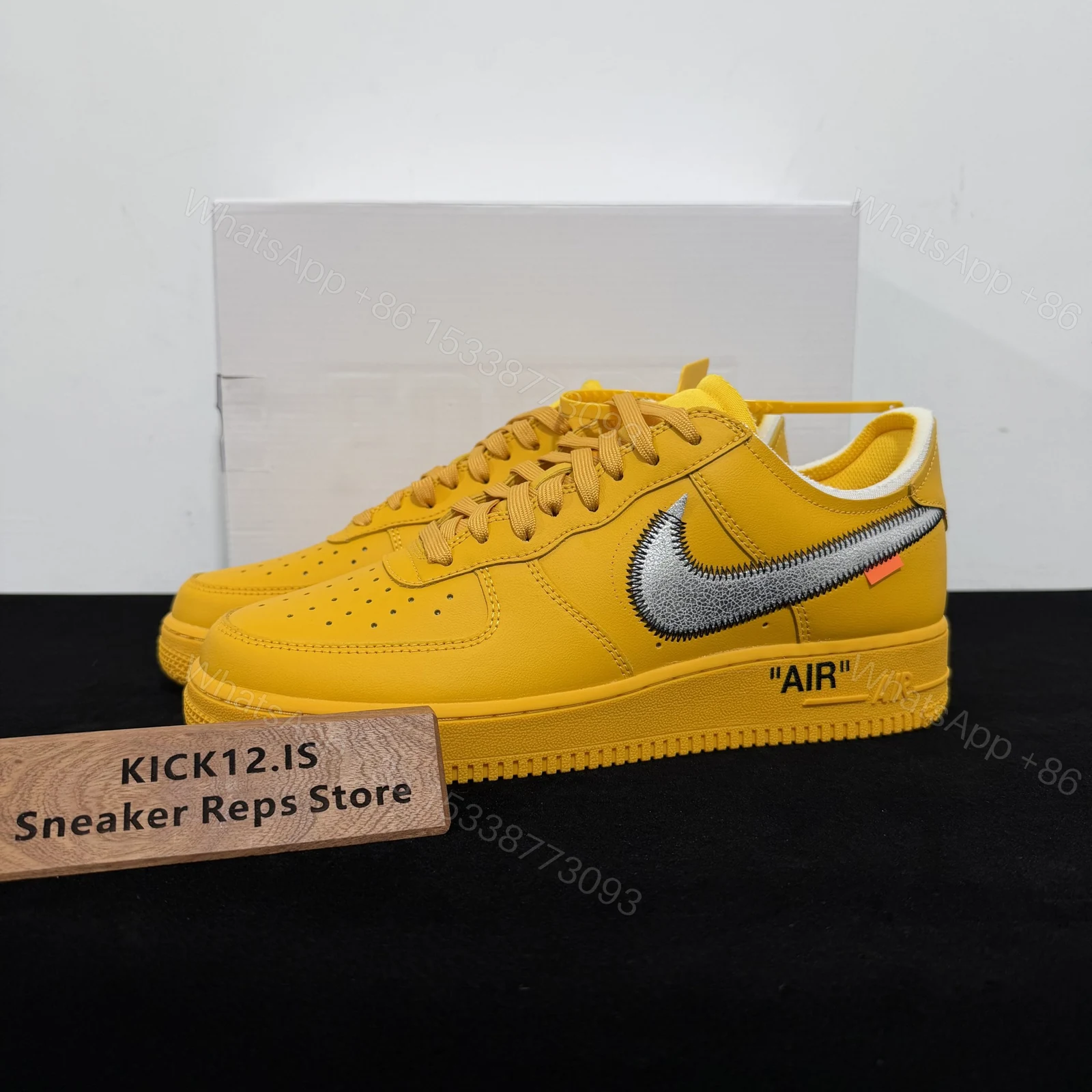 Off-White × Nike Air Force 1 Low University Glod Reps — view 1