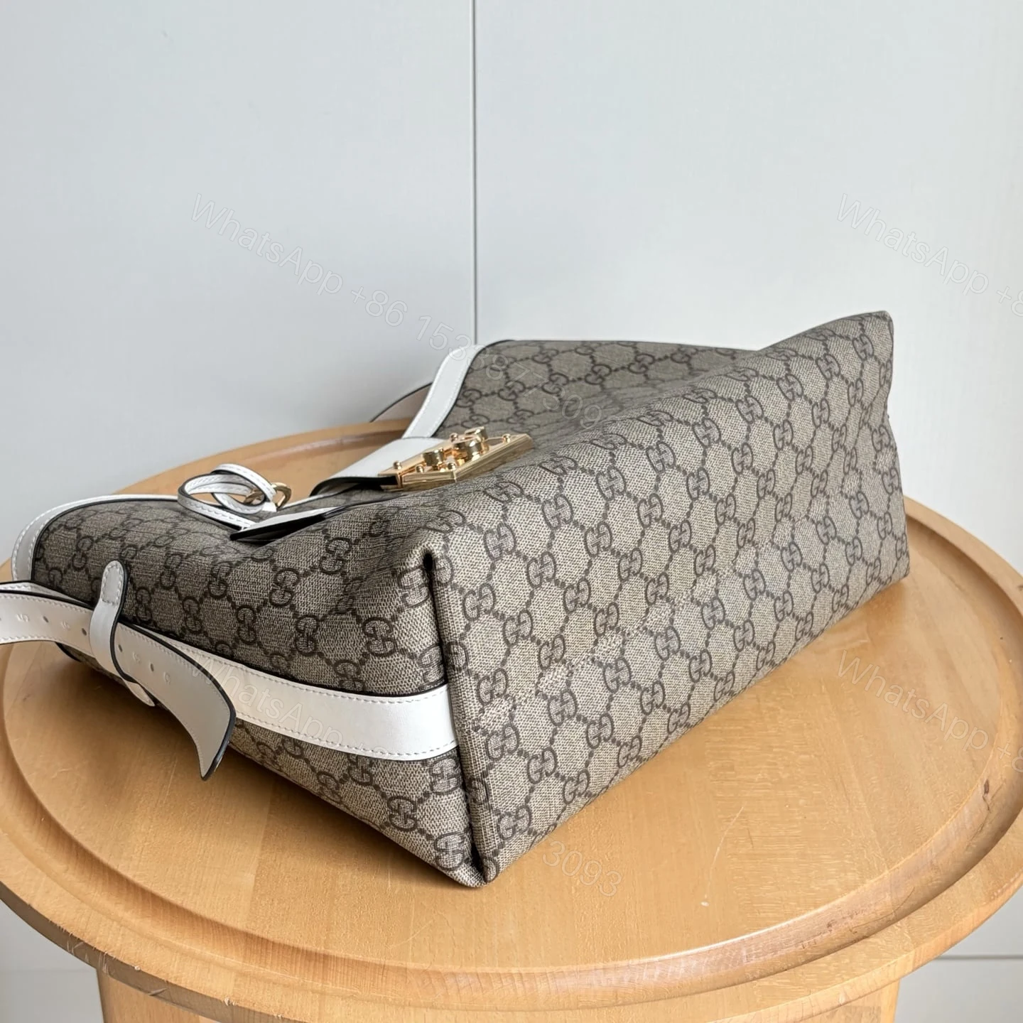 View 4 of GUCCI PADLOCK GG MEDIUM SHOULDER BAG WHITE 29CM