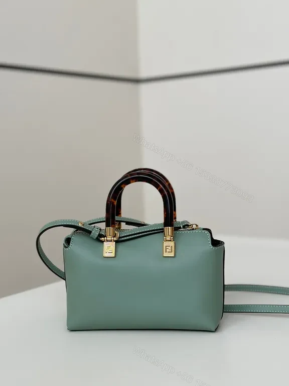 View 7 of Teal Fendi Satchel: Compact Modern Luxe Bag