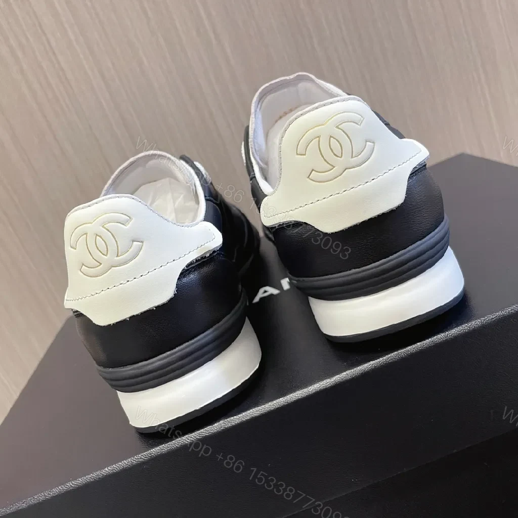 View 9 of Quilted Leather Sneaker - Dual-Texture Black & White, Luxe Comfort
